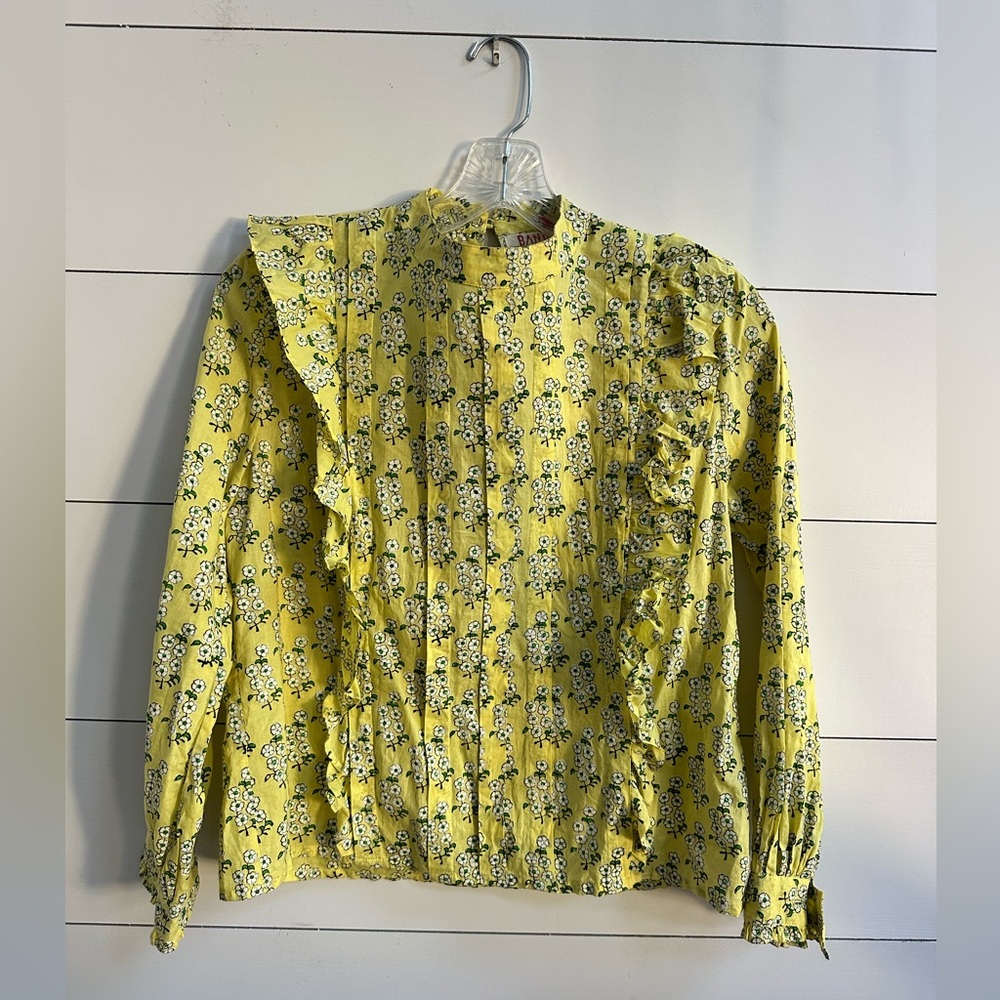 Banjanan Ola Floral Ruffle Blouse NWT